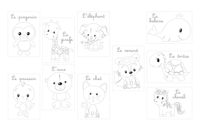 Punchable Animal Cards - 10 Cards - 5 - Scratch and Punch Cards - 10doigts.com - Cartes à gratter et à poinçonner : révélez votre créativité en relief - 10doigts.fr