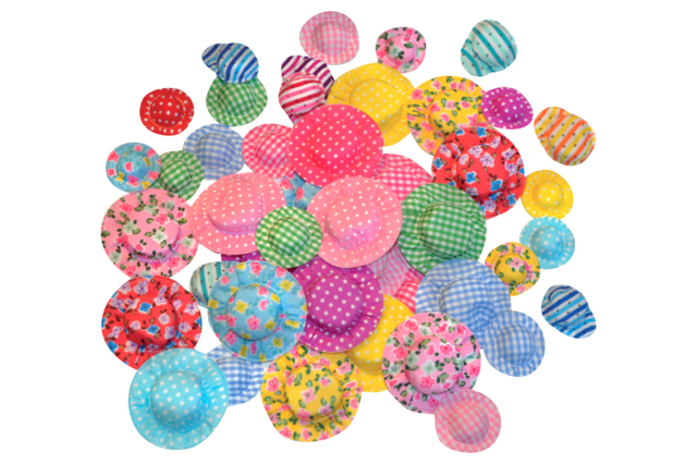 sombreros miniatura de tela DIY - Décorations à coller - 10doigts.fr