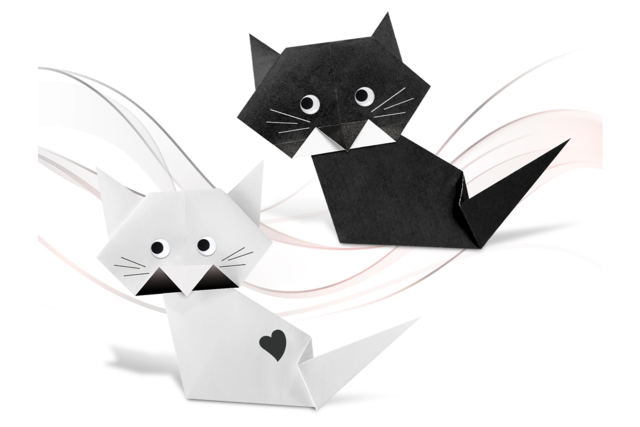 gato origami - Papiers Origami - 10doigts.fr