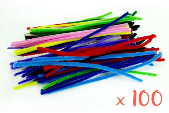Limpiapipas de 6 mm - 50 cm, colores surtidos - Set de 100 - Chenilles, cure-pipe - 10doigts.fr