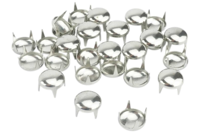 Clavos de puntas plateados, forma redonda - 25 unidades - Clous et rivets - 10doigts.fr