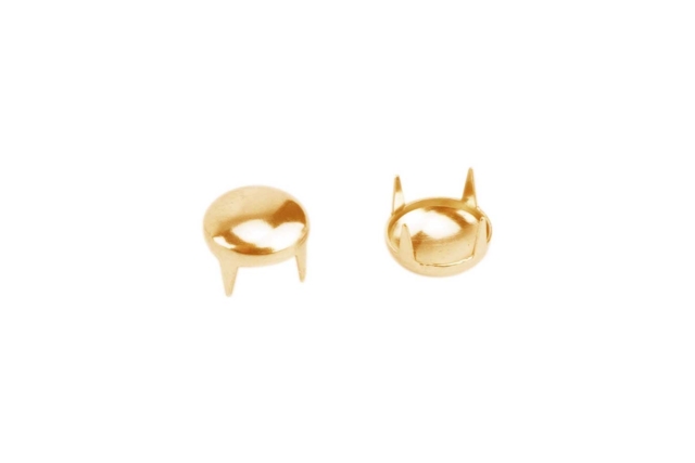 Clavos a garra dorados, forma redonda - 25 unidades - Clous et rivets - 10doigts.fr