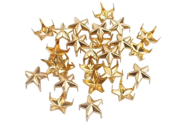 Clavos estrellas doradas - 1 lote (25 clavos) - Clous et rivets - 10doigts.fr