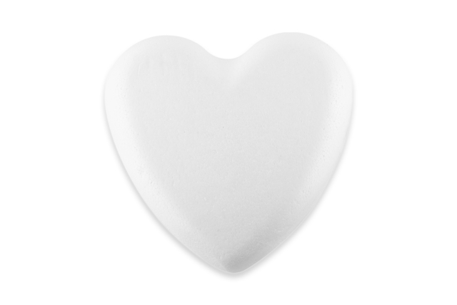 Flat Base Styrofoam Heart - 1 - Decorative Shapes - Styrofoam - 10doigts.com - Formes à décorer - Polystyrène - 10doigts.fr