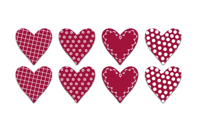 Corazones de madera decorativos - 3 sets (24 unidades) - Déco en bois peints - 10doigts.fr