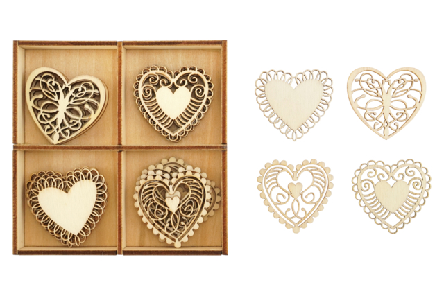 Corazones de abedul - Déco en bois brut - 10doigts.fr