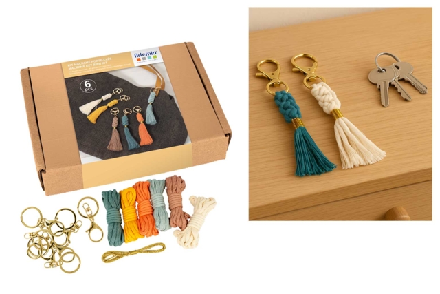 Macramé Keychain Kit - 6 Pieces - 1 - Keychains - 10doigts.com - Porte-clés - 10doigts.fr