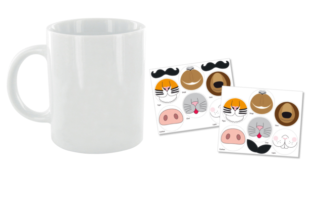cajón de tazas y gometas regalo - Supports en céramique à décorer - 10doigts.fr