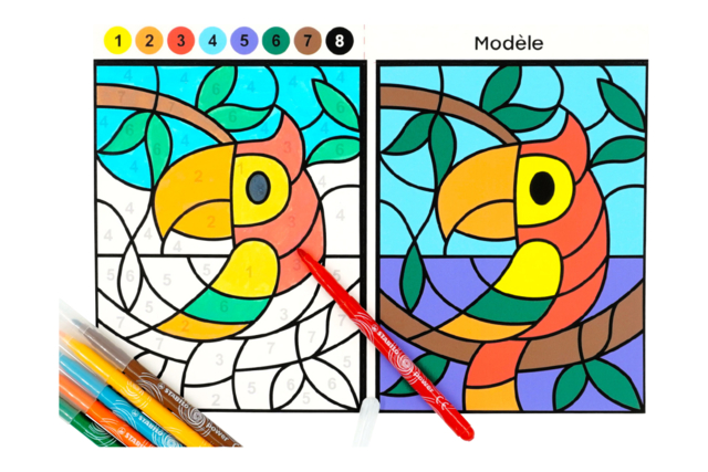Coloreados por números - Tema Animales de la Jungla - Coloriage - 10doigts.fr