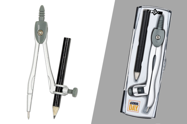 Metal Compass + Pencil - 1 - Drawing Accessories - 10doigts.com - Accessoires de dessin : les outils indispensables des jeunes artistes - 10doigts.fr