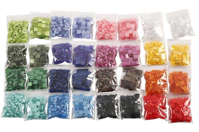 contenido maleta mosaicos - Mosaïques en résine - 10doigts.fr