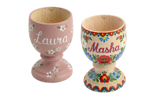 huevera de madera pintada - Objets bois pour la cuisine - 10doigts.fr