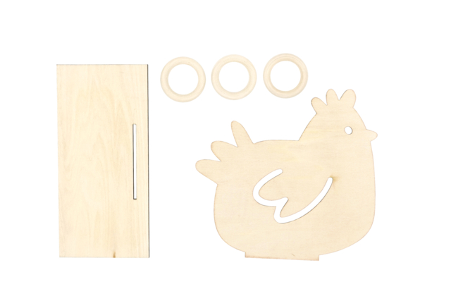 Chicken Holder for Easter Eggs, Wooden - 3 - Easter Decor Supports - 10doigts.com - Supports de Pâques à décorer - 10doigts.fr