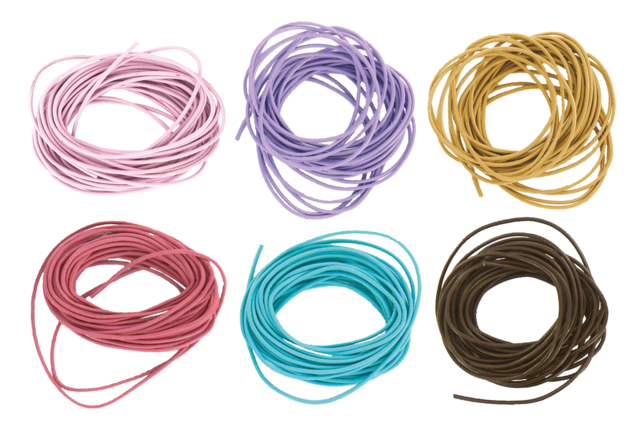 Colored Leather Cords - Choose Your Color - 1 - Leather Cord - 10doigts.com - Cordons en cuir et coton ciré - 10doigts.fr