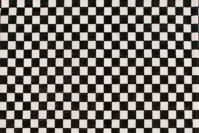 Cupón de tela de algodón impreso a cuadros negros - 55 x 45,5 cm - Coupons de tissus - 10doigts.fr