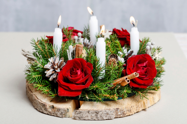 Advent Christmas wreath - Supports pour Art Floral : Donnez vie à vos compositions - 10doigts.fr