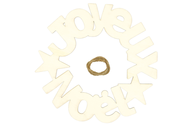 Wooden Wreath "Merry Christmas" - 3 - Christmas Wreaths - 10doigts.com - Couronnes de Noël - 10doigts.fr