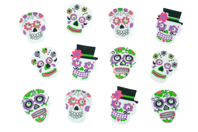 pegatinas de calaveras de colores - Stickers mousse : donnez du volume à vos créations - 10doigts.fr