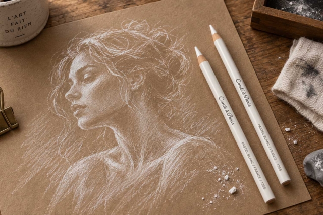 White Pastel Crayons - Pastels Beaux Arts - 10doigts.fr