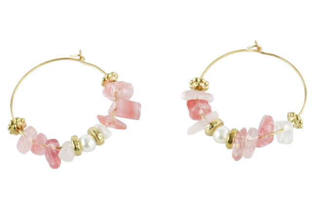 aretes rosas - Boucles d'oreilles - 10doigts.fr