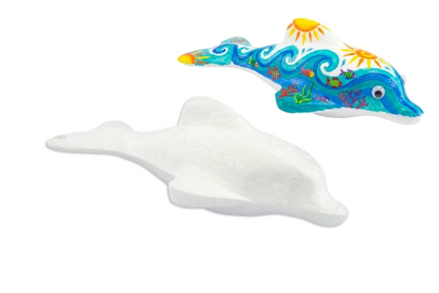 Styrofoam Dolphin 17 x 6 cm - 1 - Styrofoam Animals - 10doigts.com - Animaux en polystyrène - 10doigts.fr