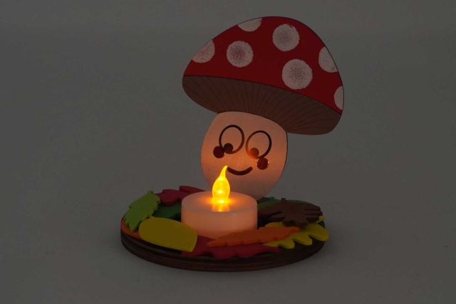 Mushroom Candle Holders to Assemble - 4 Pieces - 3 - Candle Holders and Lanterns - 10doigts.com - Bougeoirs et photophores - 10doigts.fr