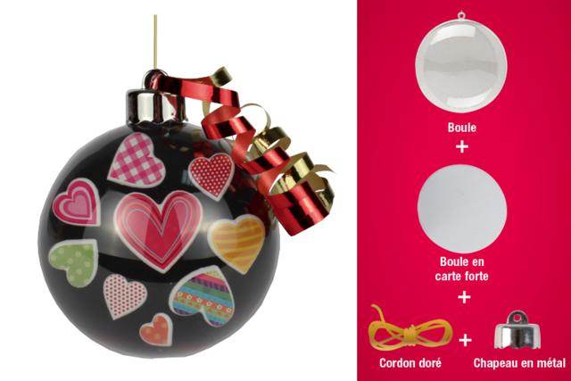 Decoraciones de Navidad para colgar: bolas de plástico transparente 3 en 1 - Boules de Noël DIY - 10doigts.fr