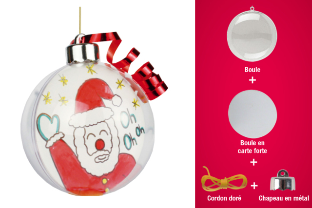 Decorar de Navidad para colgar: bolas de plástico transparente 3 en 1 - Boules de Noël DIY - 10doigts.fr