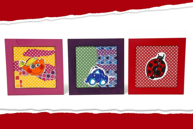 Salvamanteles collages de niño - Papiers à motifs - 10doigts.fr
