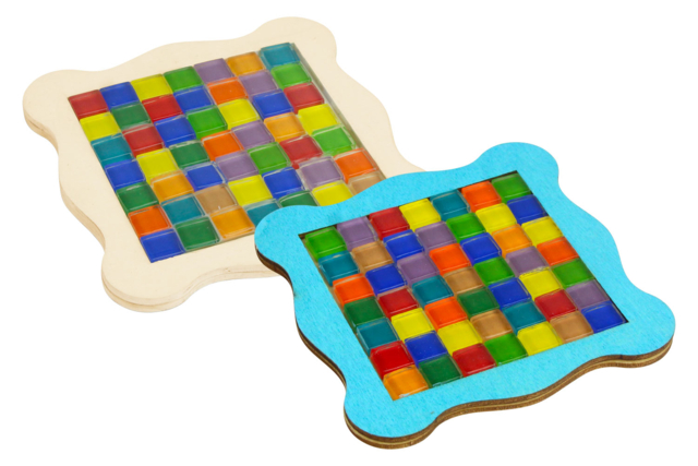 Mosaic Coaster Kit - 6 Pieces - 1 - Glass Mosaics - 10doigts.com - Mosaïques en verre - 10doigts.fr