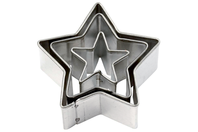 Cortadores de galletas estrella - 3 tamaños (ancho: 3.5 cm-2.5 cm-1.5 cm) - Emporte-pièces créatifs pour enfants - 10doigts.fr