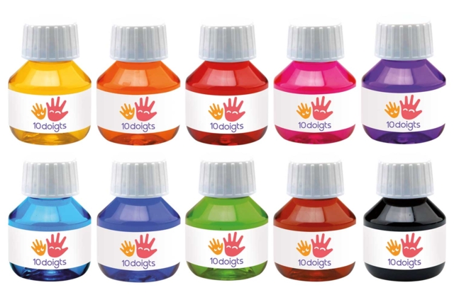 Drawing Inks, 60 ml - 10 Colors - 1 - Liquid Inks - 10doigts.com - Encres liquides : la pureté de la couleur pour vos dessins - 10doigts.fr