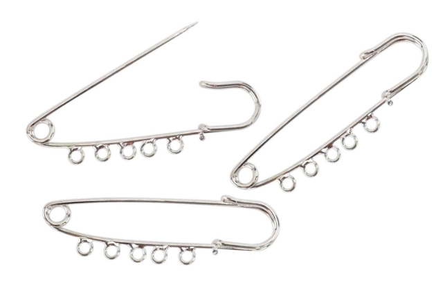 Broche imperdibles plateados y 5 anillos - Broches - 10doigts.fr