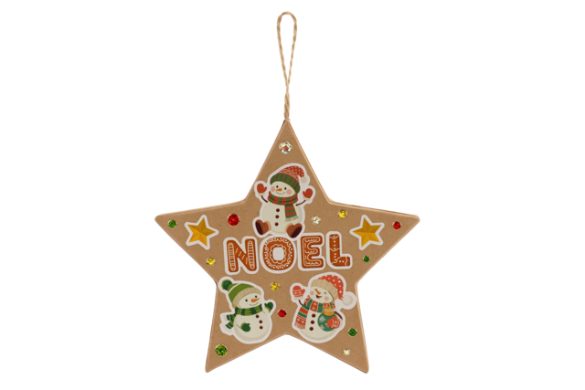 Star and Heart Cardboard Kraft Ornaments - 6 - Christmas Garland and Ornaments - 10doigts.com - Guirlandes et suspensions Noël - 10doigts.fr