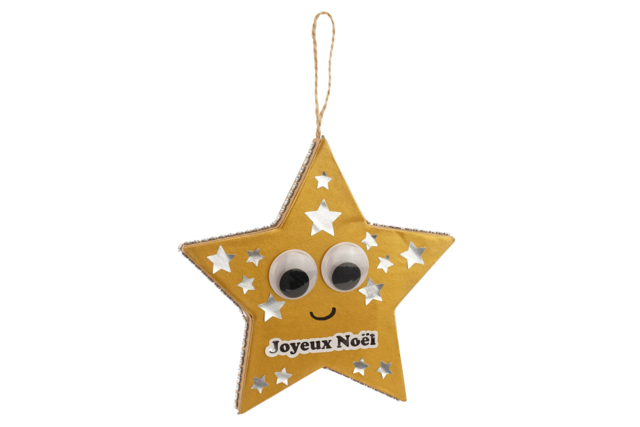 Star and Heart Cardboard Kraft Ornaments - 4 - Christmas Garland and Ornaments - 10doigts.com - Guirlandes et suspensions Noël - 10doigts.fr