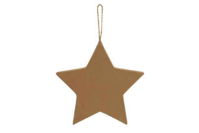 Star and Heart Cardboard Kraft Ornaments - 3 - Christmas Garland and Ornaments - 10doigts.com - Guirlandes et suspensions Noël - 10doigts.fr