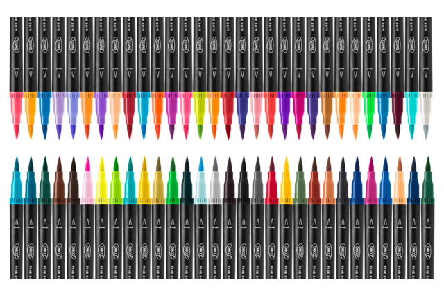 Double-Ended Markers - 60 Pieces - 2 - Fine Tip Markers - 10doigts.com - Feutres pointes fines : la précision pour le dessin et l'écriture - 10doigts.fr