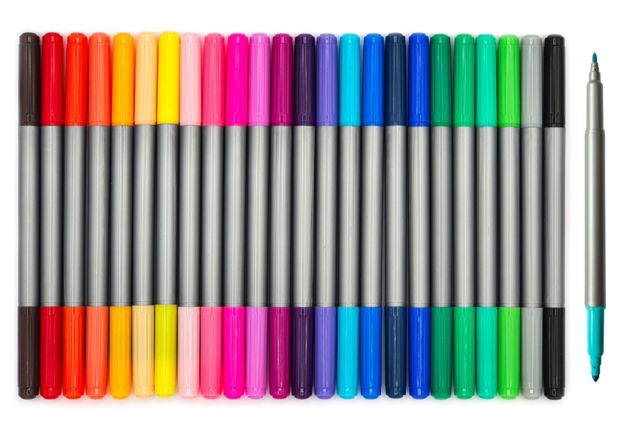 Rotuladores 24 colores  - Feutres pointes moyennes : l'outil polyvalent pour le dessin et l'école - 10doigts.fr