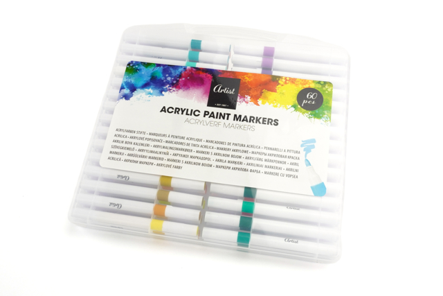multi-surface acrylic markers 60 colors - Marqueurs peinture : l'intensité de l'acrylique au bout des doigts - 10doigts.fr