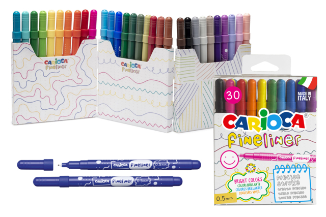 fine carioca pens - Feutres pointes fines : la précision pour le dessin et l'écriture - 10doigts.fr
