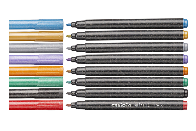 Metallic Markers, Fine Tip - 8 Colors - 2 - Fine Tip Markers - 10doigts.com - Feutres pointes fines : la précision pour le dessin et l'écriture - 10doigts.fr