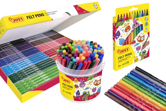 Rotuladores escolares lavables niños JOVI - Feutres pointes moyennes : l'outil polyvalent pour le dessin et l'école - 10doigts.fr