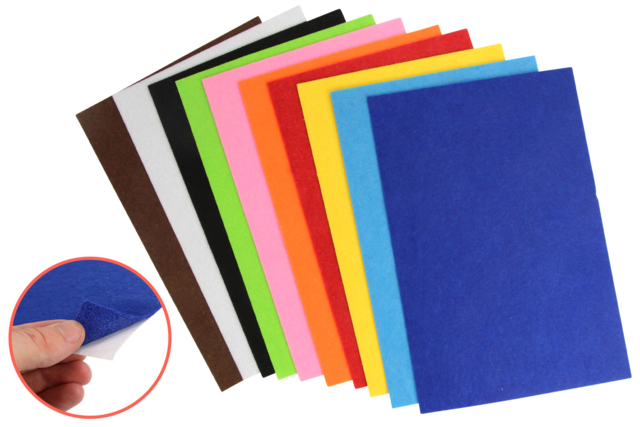 fieltro adhesivo de colores - Feuilles de feutrine - 10doigts.fr