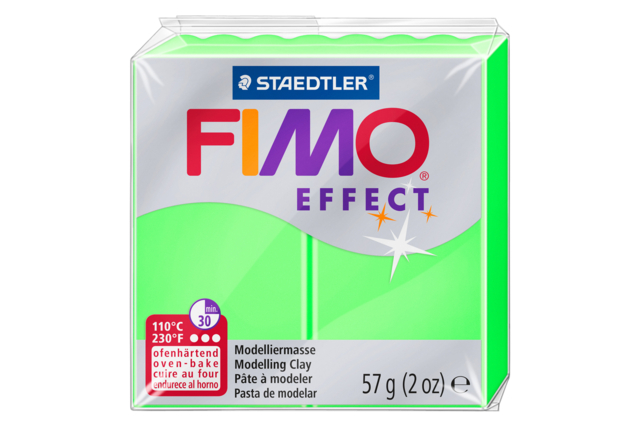 Fimo Neon Effect - Green - 1 - Fimo Effect Clay - 10doigts.com - Pâtes Fimo Effect : donnez une dimension magique à vos modelages - 10doigts.fr