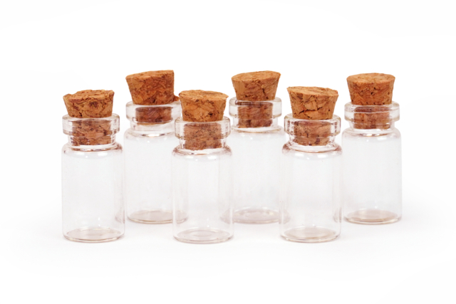 Frascos de vidrio 2,5 x 1cm - 6 frascos - Supports en Verre - 10doigts.fr