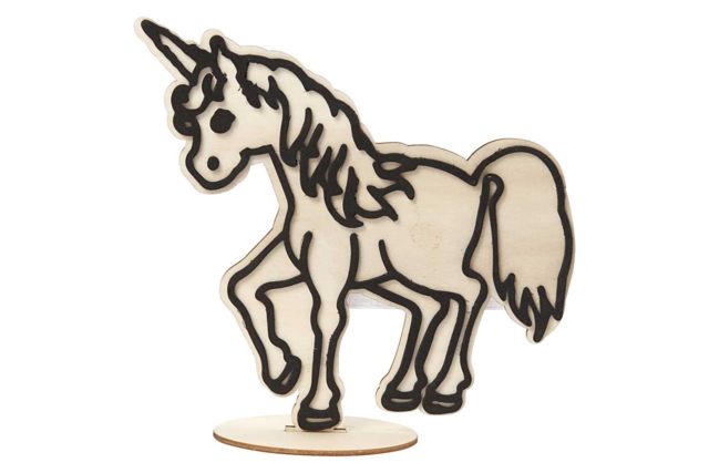 Figurinas de madera con relieve - unicornio - Livres et Kits de modelage - 10doigts.fr