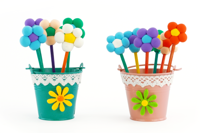 Flores de pasta moldear - Pâtes à modeler autodurcissantes - 10doigts.fr