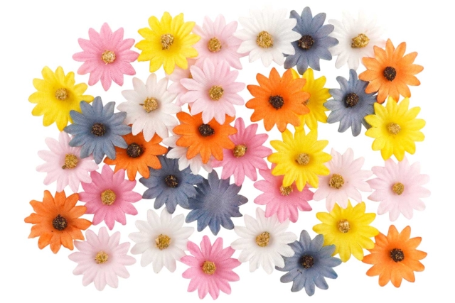 Fabric Flowers - 36 Pieces - 2 - Decorative Flowers and Leaves - 10doigts.com - Décorations fleurs et feuilles : ajoutez une touche de nature à toutes vos créations - 10doigts.fr