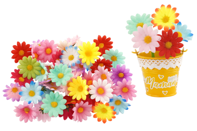 Fabric Flowers - 50 pcs - 1 - Decorative Flowers and Leaves - 10doigts.com - Décorations fleurs et feuilles : ajoutez une touche de nature à toutes vos créations - 10doigts.fr