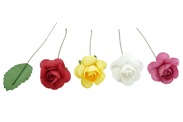 Paper Flowers and Leaves - 48 Pieces - 1 - Flowers, Plants - 10doigts.com - Fleurs et végétaux pour l’Art Floral : La nature à l'honneur - 10doigts.fr